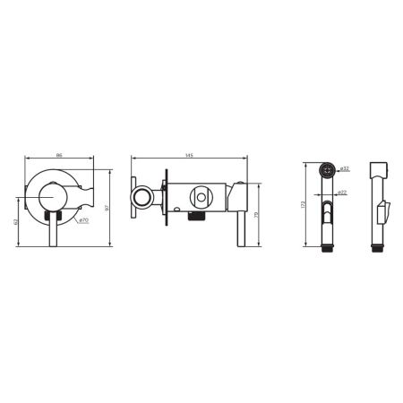 D3075000 Logic смеситель с гигиеническим душем, встроенный, цвет хром, артикул D3075000