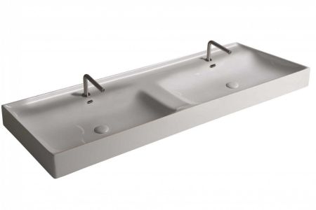 Керамическая раковина c двумя чашами TECLA TOUCH TC07011 120 см, артикул TC07011