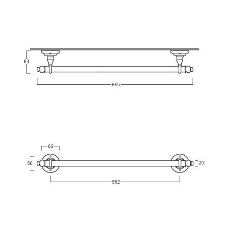 SIMAS Accessori Вешалка для полотенец, 60см, цвет хром, артикул 260206 сr
