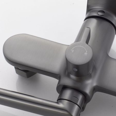 Смеситель для ванны Shevanik S4322T, оружейная сталь