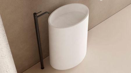 Zenon Elipse, напольная раковина овальной формы, 54х36хh85 см, цвет белый матовый, артикул 4000.000.000.000.39675