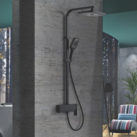 Душевая система Rose R1036H, черный