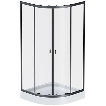 Душевой уголок AM.PM X-Joy Twin Slide 90x90 W88G-205-090BT без поддона профиль Черный стекло прозрачное