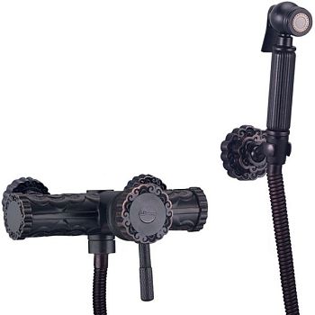 Гигиенический душ со смесителем Lemark Jasmine LM6618ORB Черная бронза