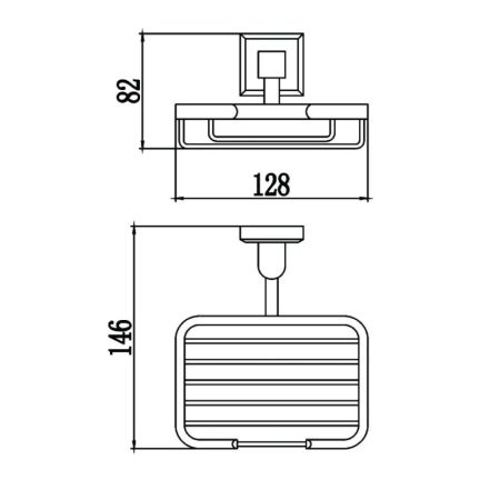 Мыльница Savol S-009532, хром, артикул S-009532