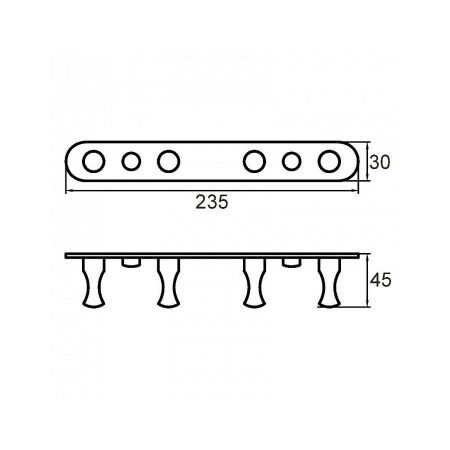 Планка с крючками для полотенец D-Lin D201801, хром