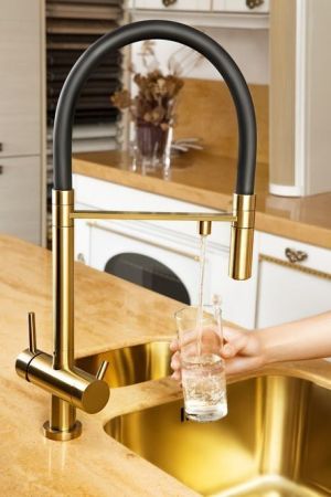 Смеситель для кухни, OMOIKIRI, Kanto, тип открывания воды-однорычажный, тип регулирования воды-керамический картридж, монтаж-на раковину/столешницу, отверстия для монтажа-1, высота, мм-495, вынос излива, мм-220, тип излива-выдвижной, поворотный, тип подво