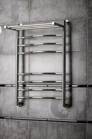 Водяной полотенцесушитель Тругор Лотос 2 П НП 80x50 с полкой Хром, артикул Лотос2/нп8050П