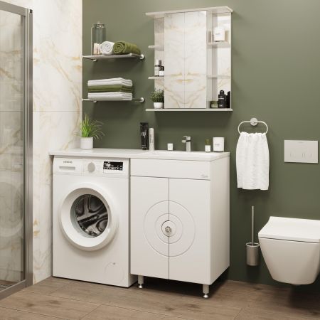 Тумба Onika Космос 60 напольная, под стиральную машину, белая (ум.Onika 120), артикул 106019