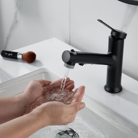 Смеситель для раковины многофункциональный Raffine F281H, черный, артикул F281H