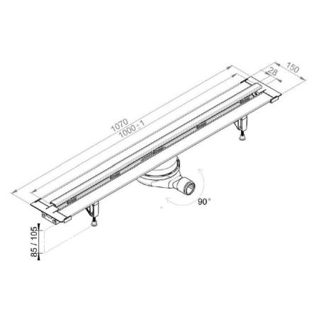 Душевой уголок Ambassador Diamond 12011104R-PR3, прямоугольный, линейный трап, 120х80, артикул 12011104R-PR3