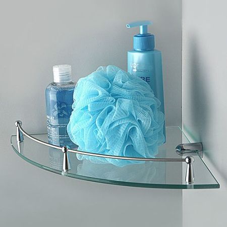 Стеклянная полка WasserKRAFT K-544 угловая Хром, артикул K-544