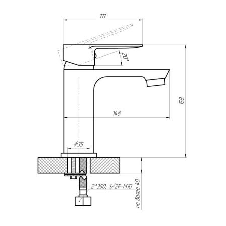 Смеситель для раковины Сантаком stMIRA 7017, хром