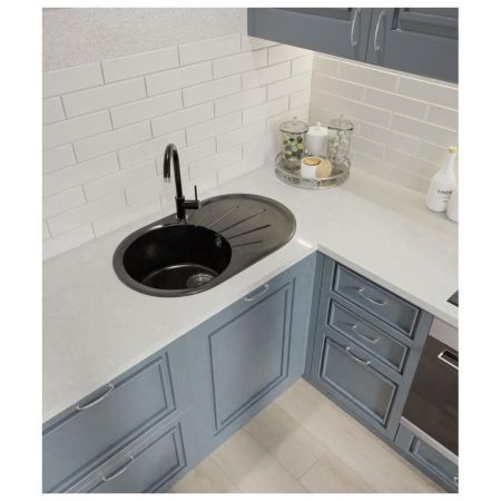 Кухонная мойка GranFest RONDO 750L, черный, артикул R-750L черный