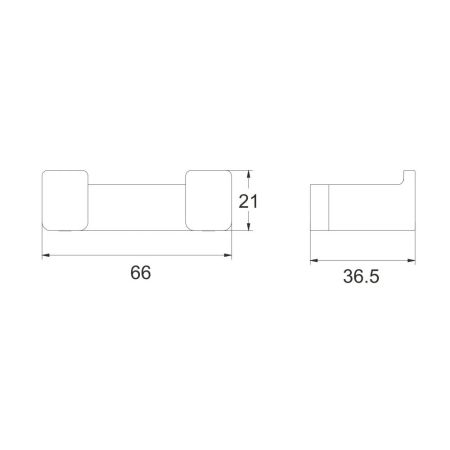 Крючок для ванной комнаты двойной Rose RG1821T, пепельный