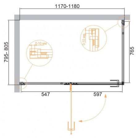 Душевой уголок CEZARES BELLAGIO-A-1, AH-1, артикул BELLAGIO-AH-1-140/90-C-NERO