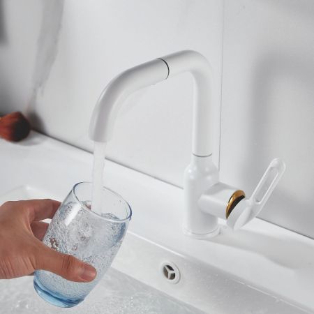 Смеситель для раковины Raffine F201C, белый