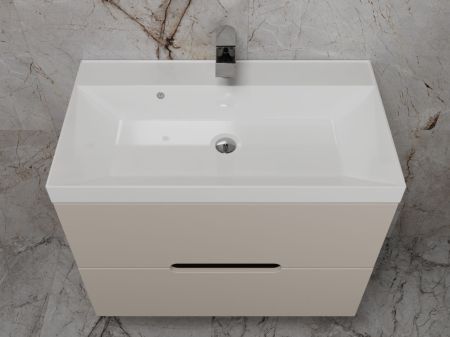 Тумба подвесная "Матис 80", Classic 80, (2 ящика), КРЕМ, ЭМАЛЬ, артикул ЛС-00002308