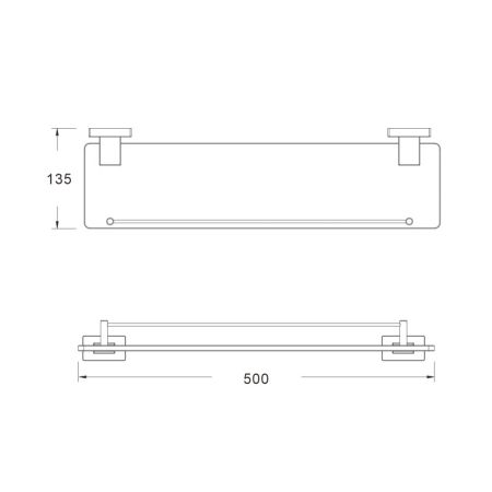 Полка стеклянная Shevanik SG5619C, белый, артикул SG5619C