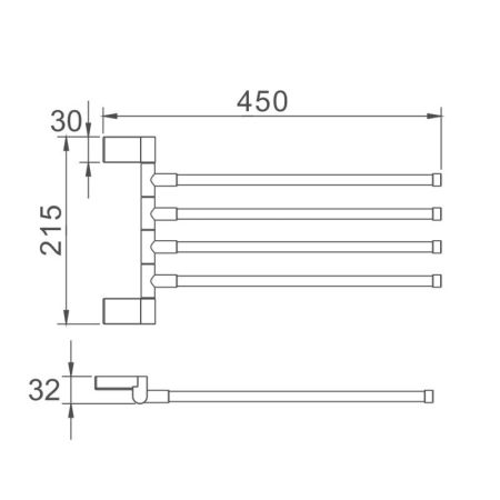 Полотенцедержатель Haiba HB8814, хром