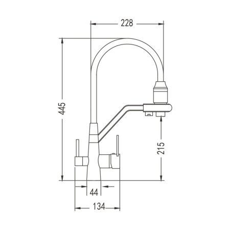 Смеситель для кухни с подключением фильтра воды Rose R558G, золотой сатин