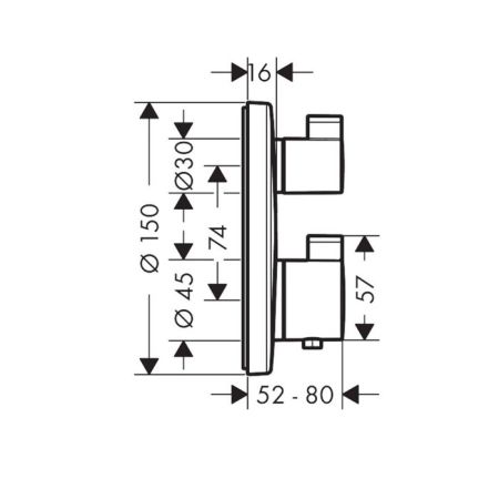 HG Ecostat S Термостат с запорным/переключающим вентилем Ecostat S, СМ, шлиф. бронза, артикул 15758140