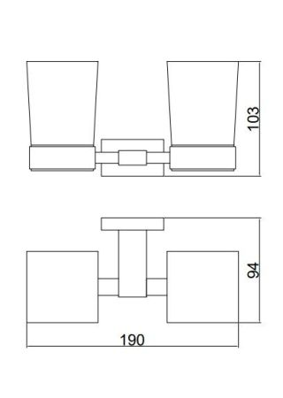 Стакан для ванной комнаты двойной BELZ B90208, хром, артикул B90208