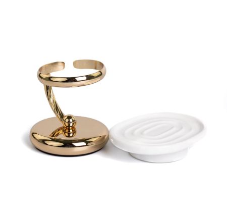 Stil Haus Giunone, настольная керамическая мыльница, цвет золото, артикул G719(16)