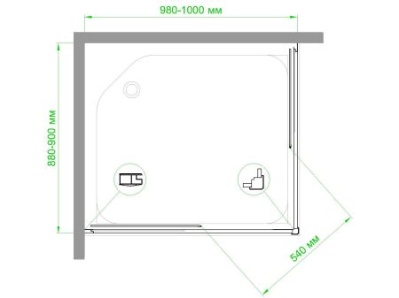 Душевой уголок Royal Bath RB HPD-С-BL 100х90х185 (матовое), артикул RB9100HPD-C-BL