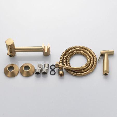 Гигиенический душ со смесителем Shevanik S107G, золотой сатин