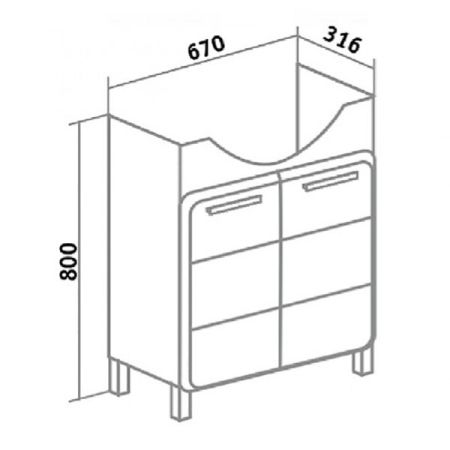 Тумба под раковину Runo Эрика 70 4620750027186 Белая