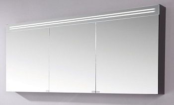 Puris Star Line, зеркальный шкаф (3 двери) с LED подсветкой 1600 mm, цвет белый глянец