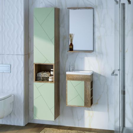 Зеркало Бриклаер КРИСТАЛЛ 40 см, дуб гранж песочный, артикул 4627125417030