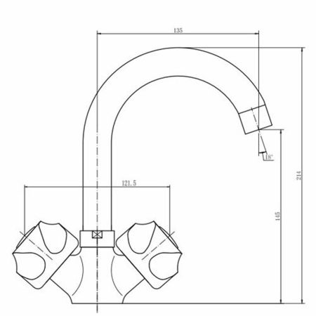 Смеситель для раковины FASHUN A1326, хром