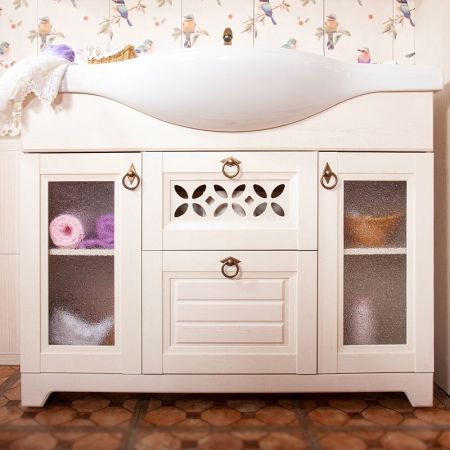 Тумба под раковину Бриклаер Кантри 120 Бежевый дуб прованс