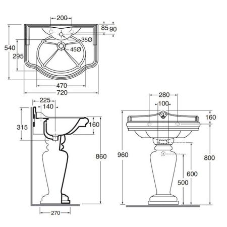 AZZURRA JUBILAEUM Раковина накладная  72х54х32 см, с 1 отв. под смеситель , цвет белый