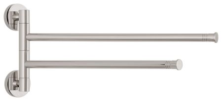 Полотенцедержатель, Сунержа, ВЕЕР, двойной, поворотный, ширина, мм-400, глубина, мм-50, высота, мм-176, тип установки-настенный, материал-нержавеющая сталь, цвет-флок тёмно-синий