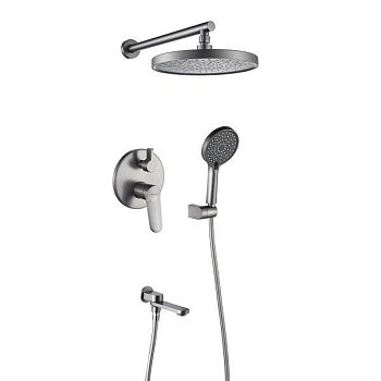 Душевая система встраиваемая Shevanik S4335T, оружейная сталь