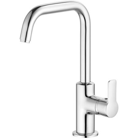 Смеситель для раковины, Kludi, Pure&Easy, тип открывания воды-однорычажный, тип регулирования воды-керамический картридж, монтаж-на раковину/столешницу, отверстия для монтажа-1, высота, мм-280, вынос излива, мм-155, тип излива-поворотный, донный клапан-от, артикул 370240565