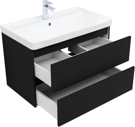 Тумба под раковину Aquanet Вега 2.0 80 черный, артикул 00337955
