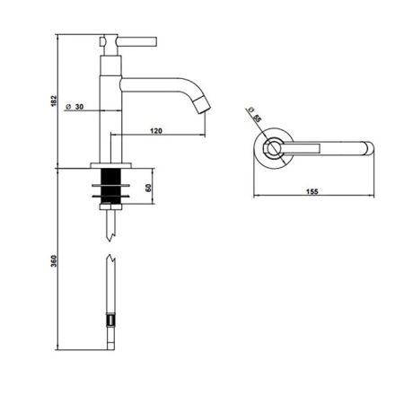 Bongio T Lever Смеситель для питьевой воды, цвет черный, артикул 31499NE00
