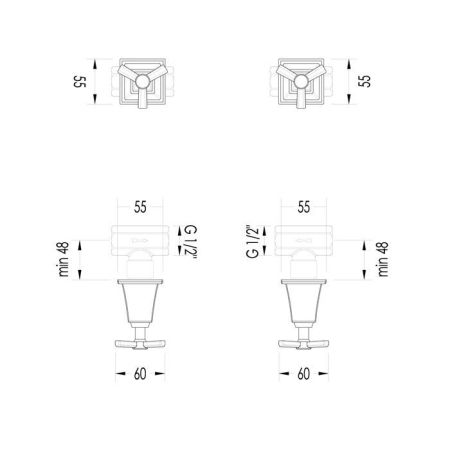 Devon Time Краны запорные (пара) , цвет хром, артикул 2TIME266CR