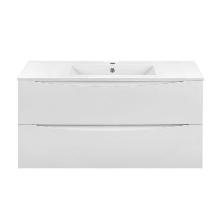 База под керамическую раковину Mia 1000 подвесная, 2 выкатных ящика soft close, G.White, артикул VMC-2MC100GW