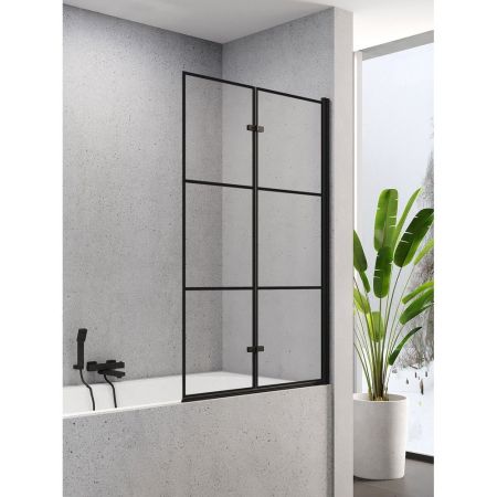 Шторка для ванны NEW TRENDY SUPERIA BLACK 100 см P-0055 R (черный), артикул P-0055