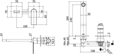 Смеситель для раковины Paffoni Tango TA106CR70 (с внутренней частью), артикул TA106CR70
