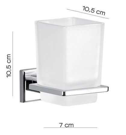 Gedy Colorado, настенный стеклянный стакан, цвет хром, артикул 6910(13)