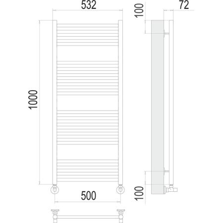 Полотенцесушитель водяной Terminus Аврора П20 50х100, артикул 4670078529381