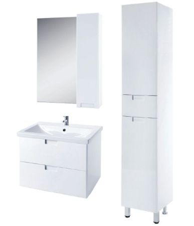 Шкаф пенал Bellezza Пегас 35 R 4620404101019 с бельевой корзиной Белый, артикул 4620404101019