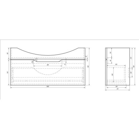 Тумба с раковиной подвесная Dreja Laguna 105 см, белый, артикул 99-0104-com