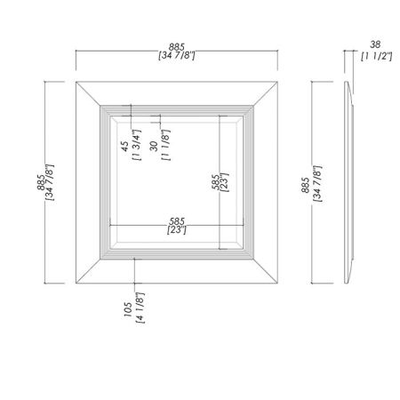 Devon Season/Clarence Зеркало квадратное (88,5хh88,5см), рама цвет: DARK GREY полуглянцевый